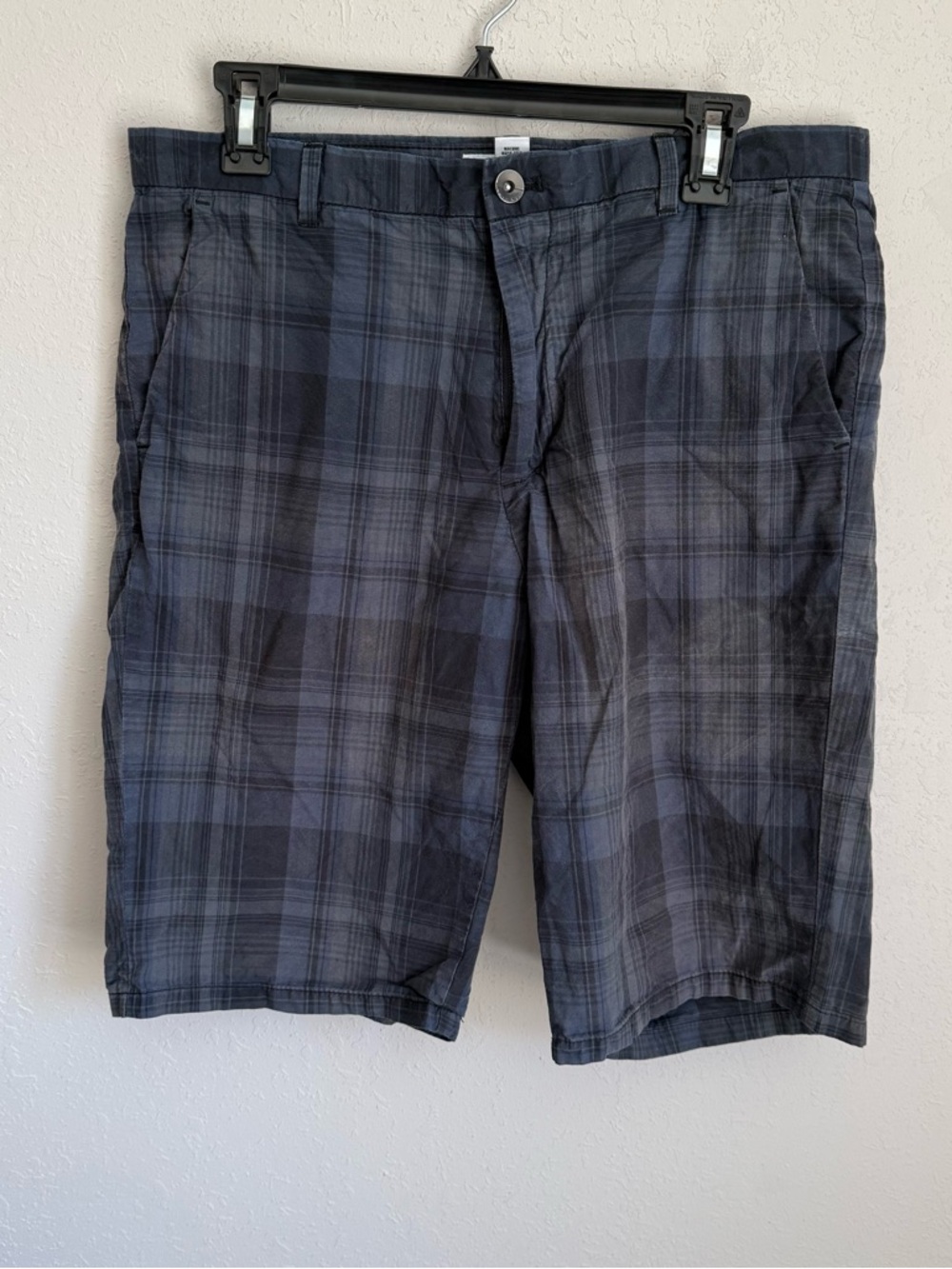 Men’s 32 Navy Calvin Klein Plaid Preppy Casual School Minimalist Shorts
